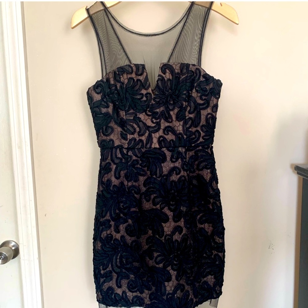 BCBGMAXAZRIA Black Lace Cocktail Dress